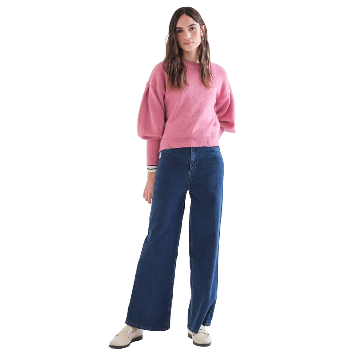 COMPAÑÍA FANTÁSTICA Maglione rosa con maniche a sbuffo