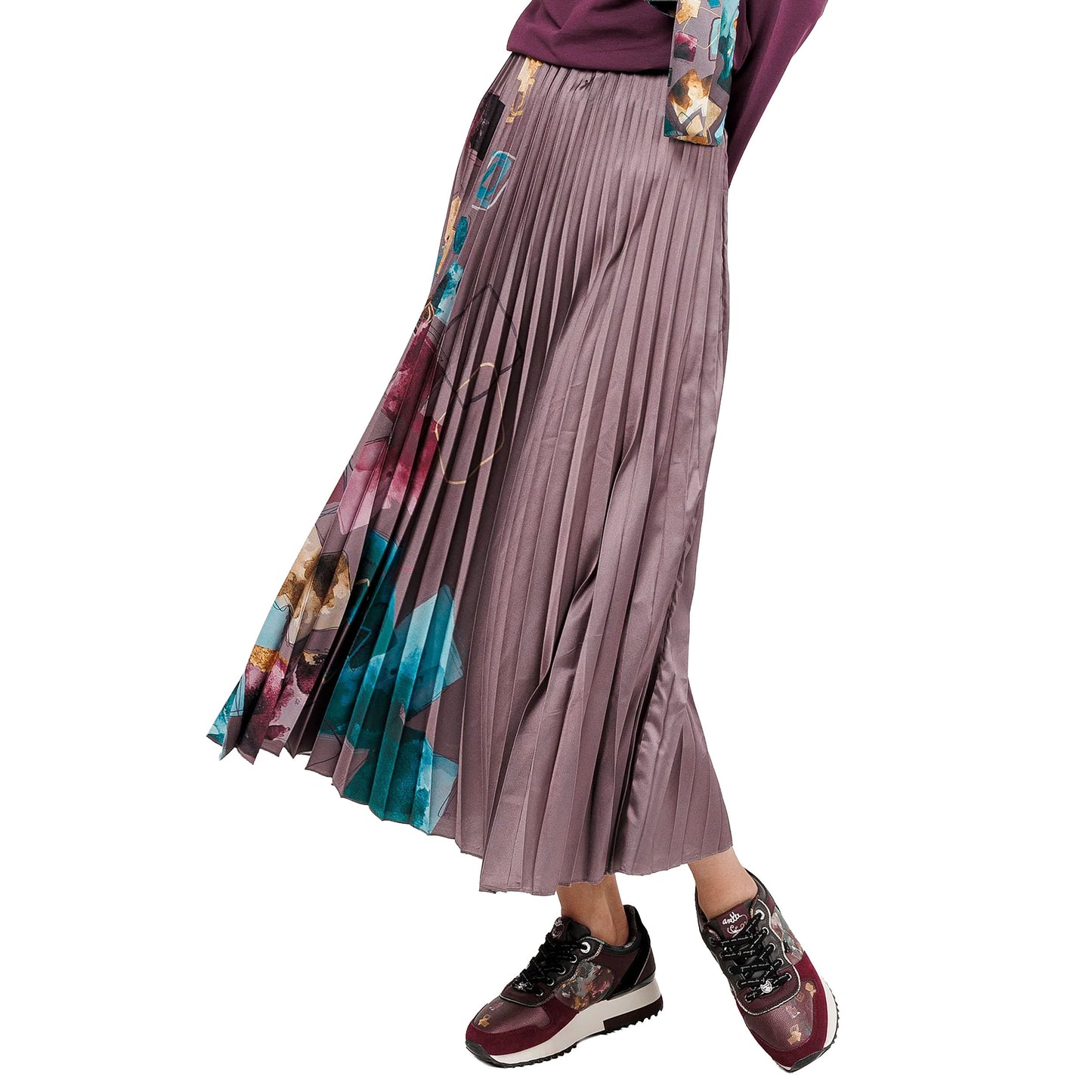 ANEKKE - Gonna plissettata viola-ANEKKE-VIALESCARPE