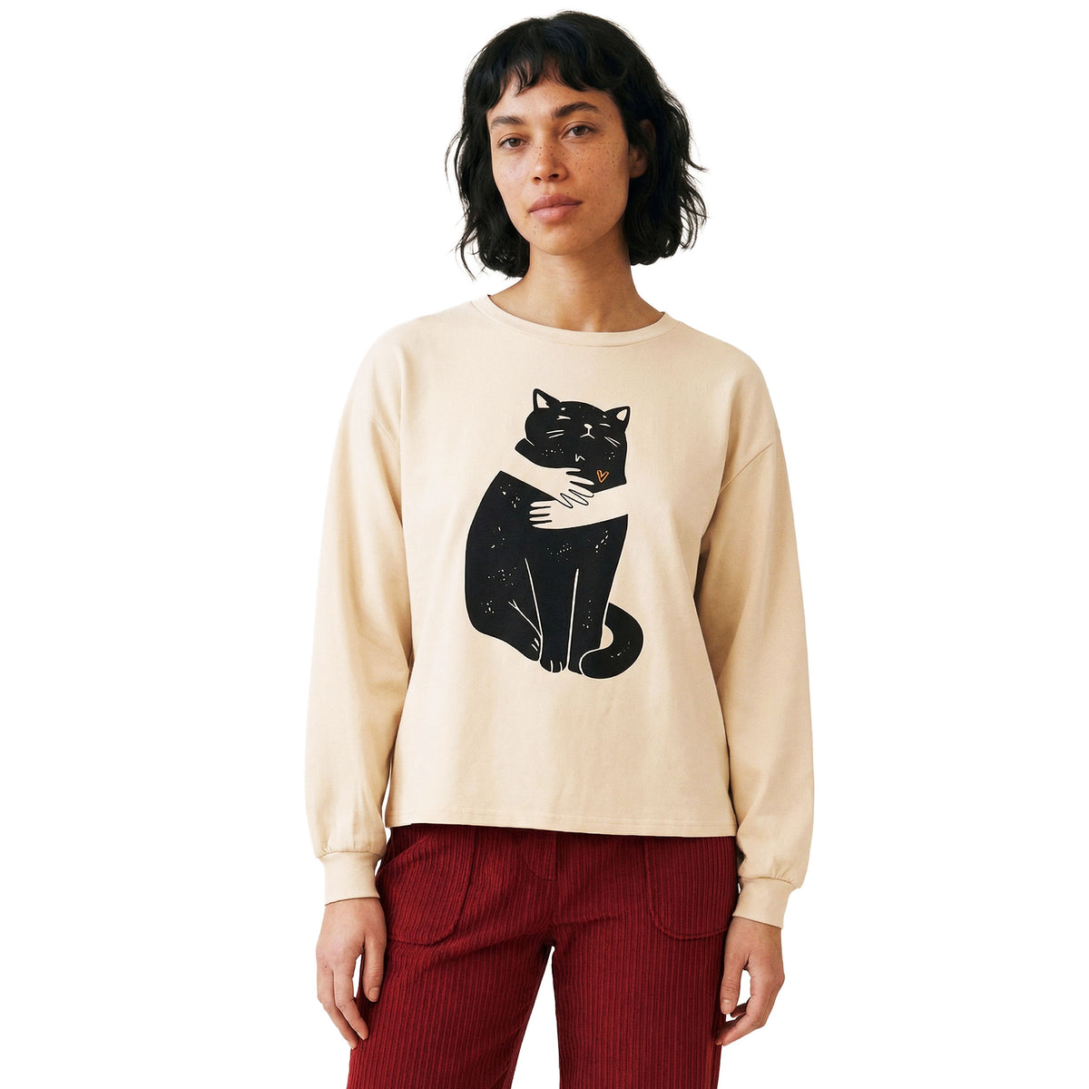PEPALOVES Felpa Black Cat Beige