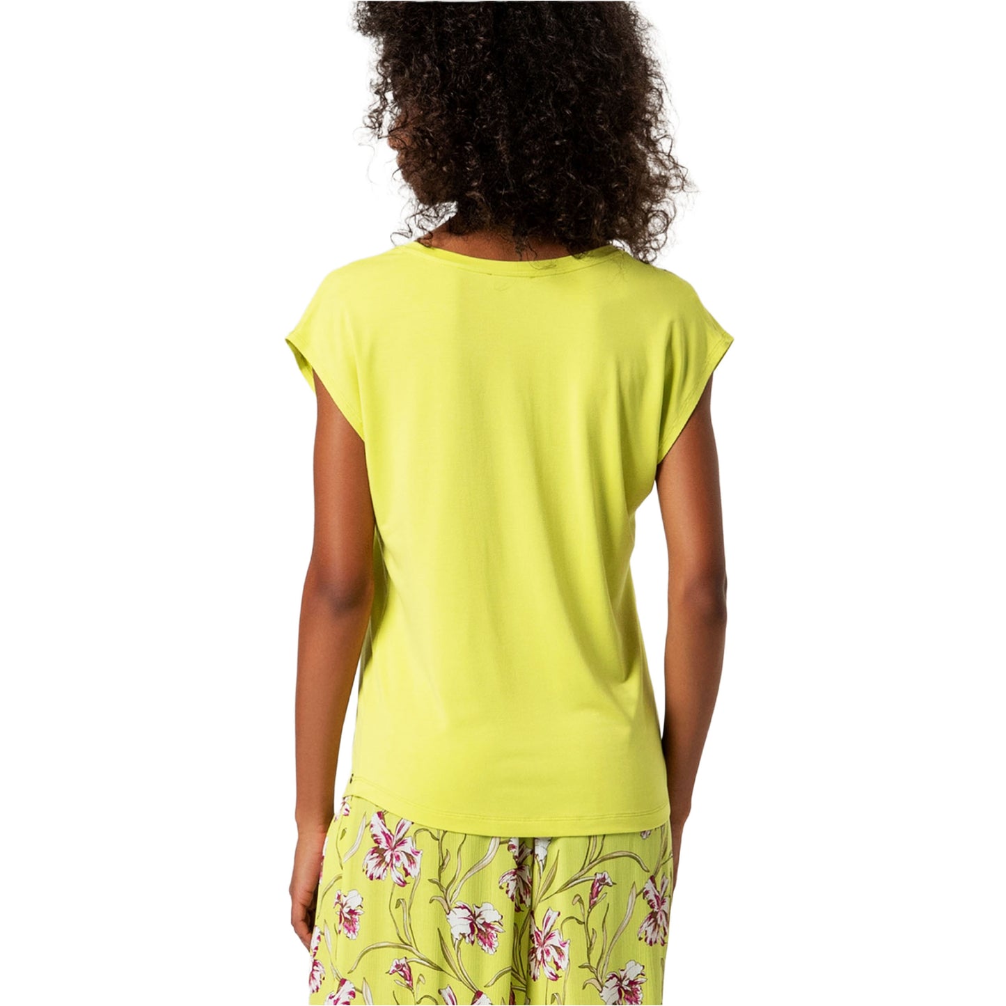SURKANA T-shirt con collo a V Verde acido