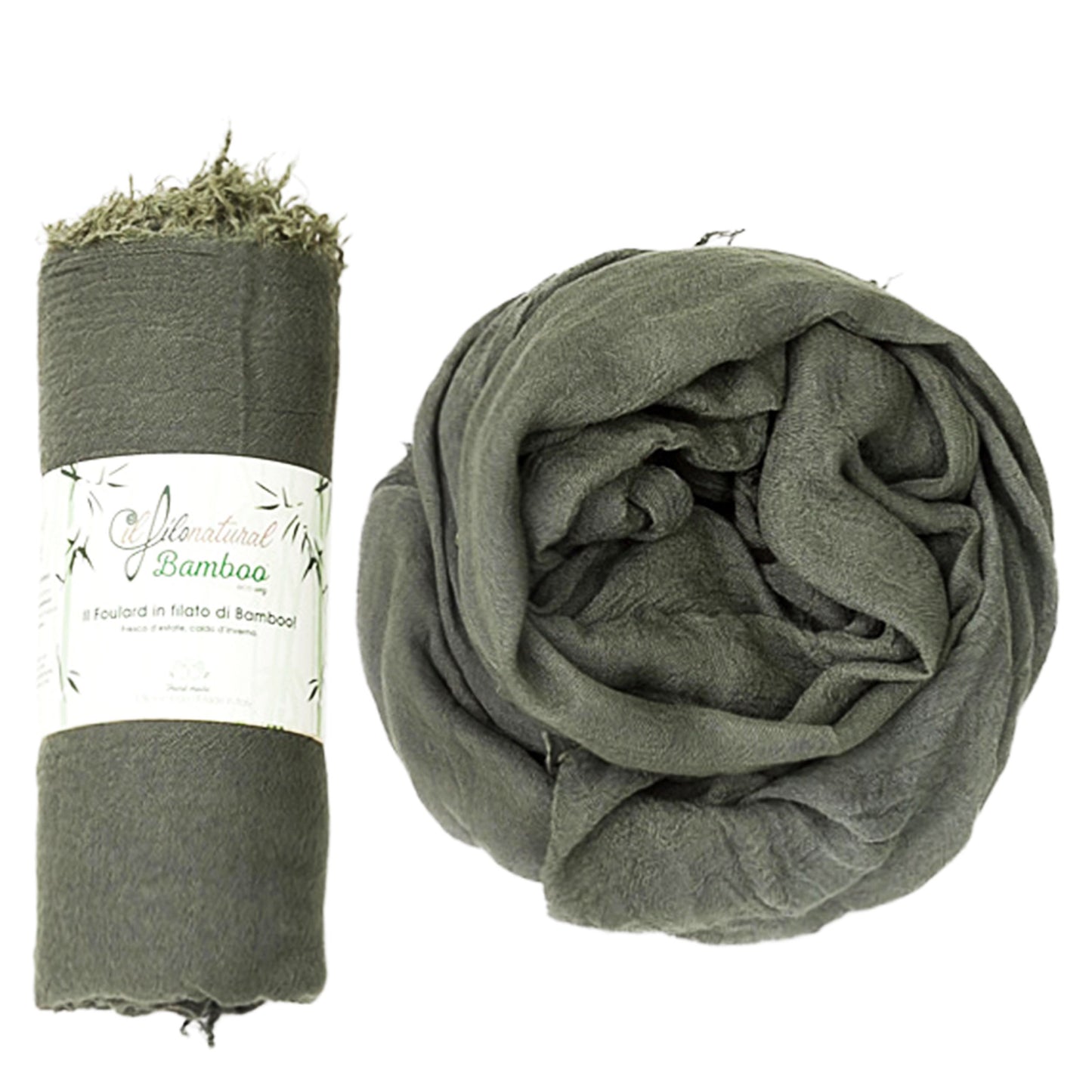 Il Foulard in Filato di Bamboo EcoVeg Tinto a Freddo Grigio