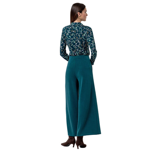 SURKANA Pantalone Ampio in Maglia di Modal Verde Bottiglia-SURKANA-VIALESCARPE