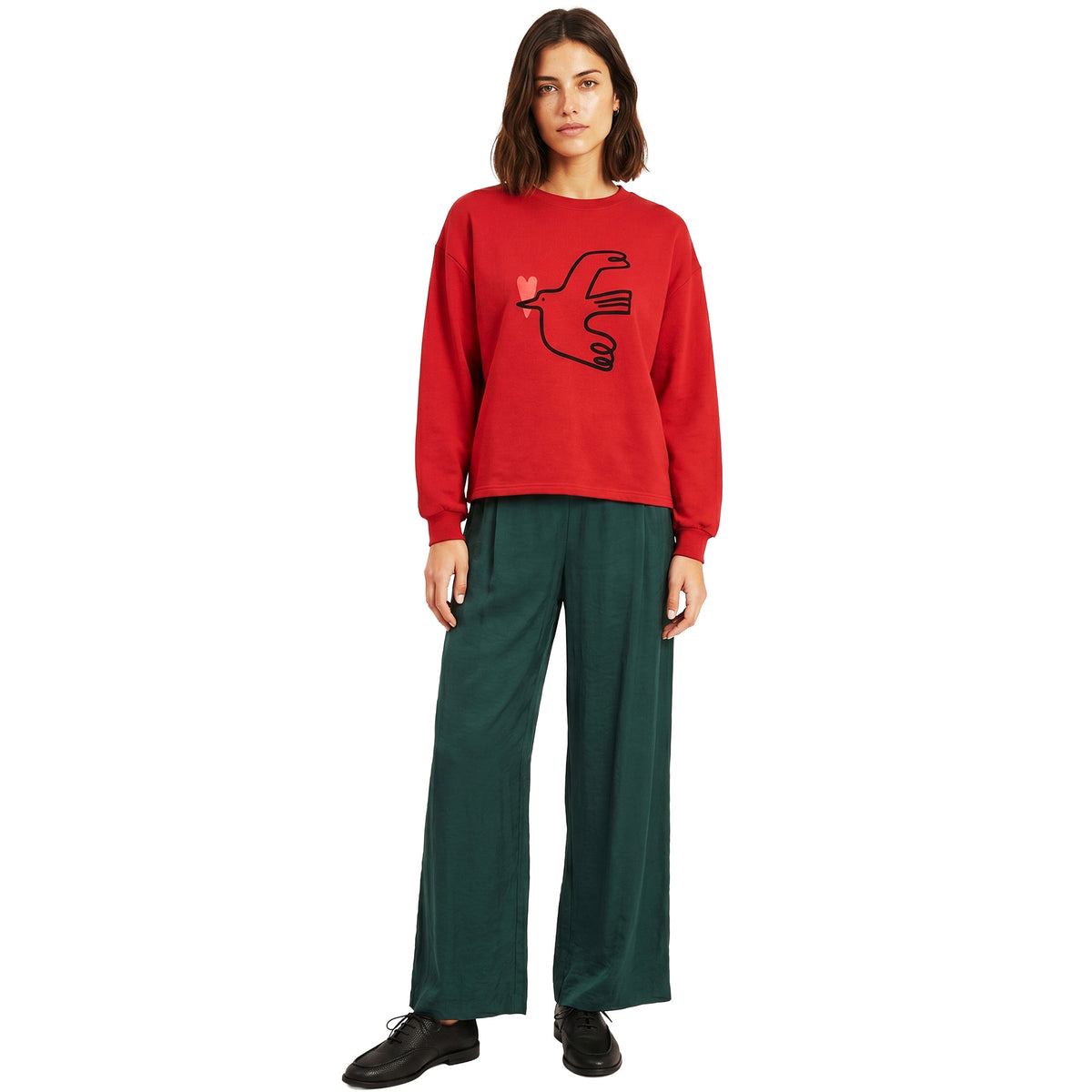 PEPALOVES Felpa Paloma Rosso