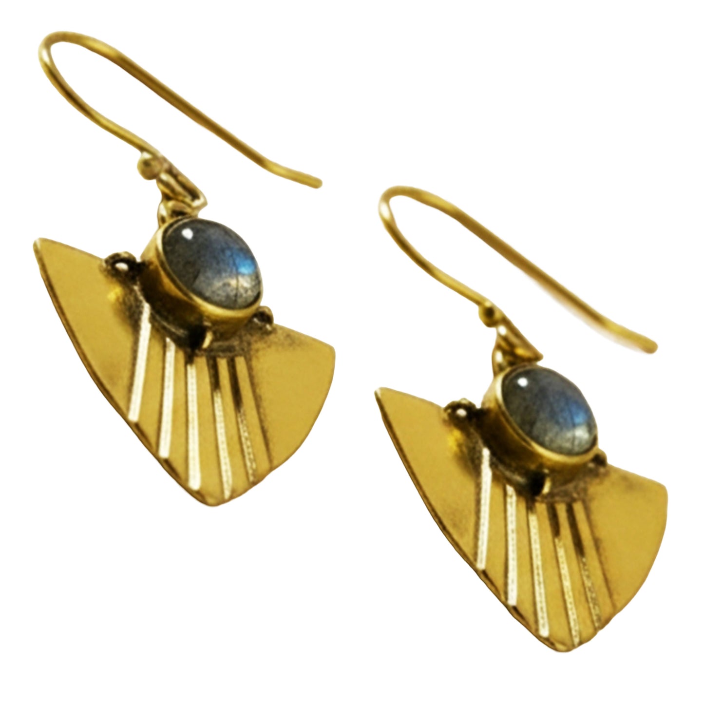 SURKANA Orecchini a triangolo con labradorite