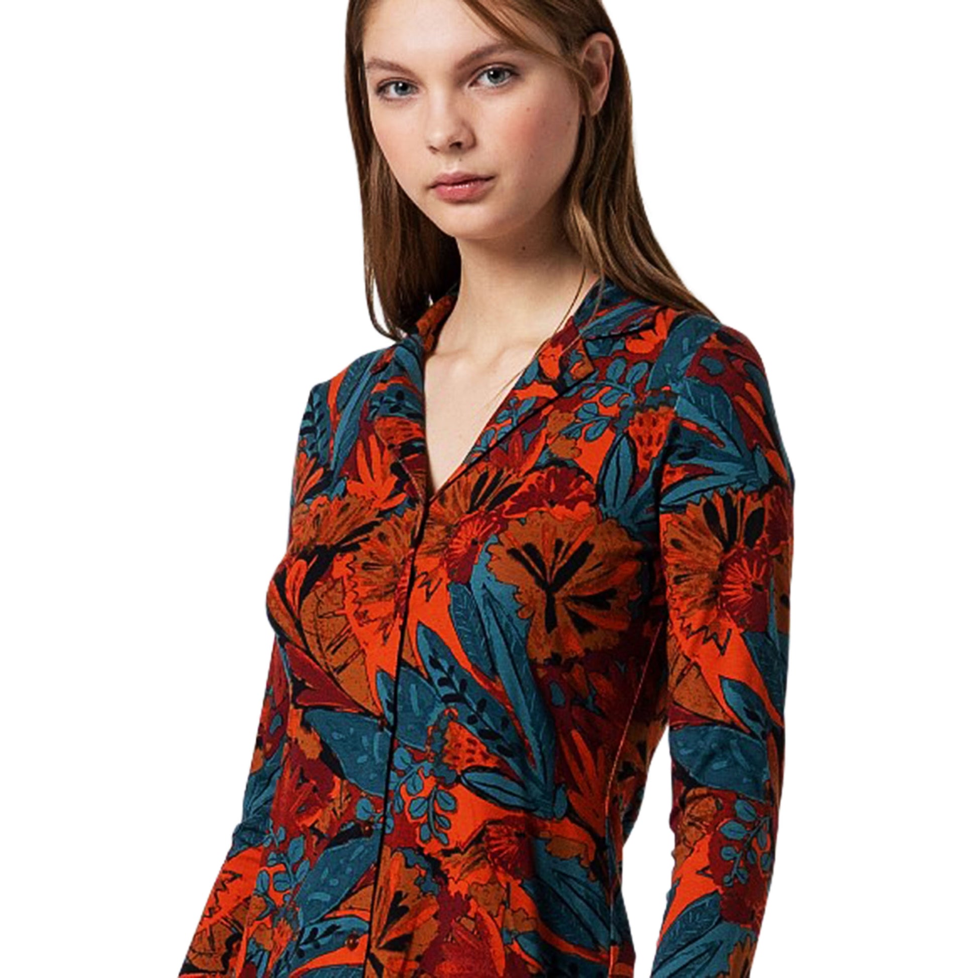 SURKANA - Camicia stampata con colletto a revers-SURKANA-VIALESCARPE