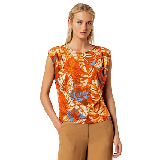SURKANA Top senza maniche con drappeggio Arancio-SURKANA-VIALESCARPE