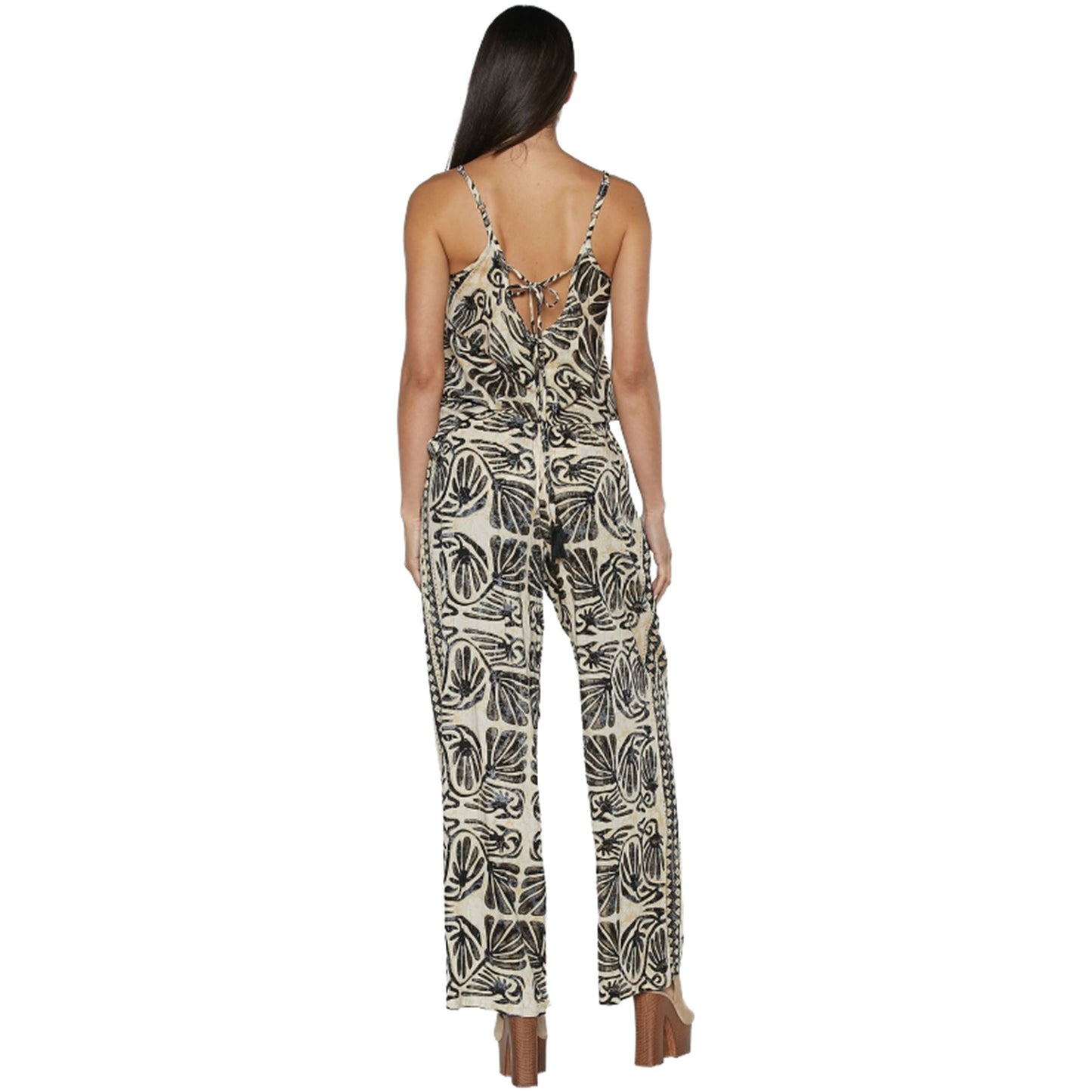BABA DESIGN Pantaloni AZTEC HONEY Ecru e Nero