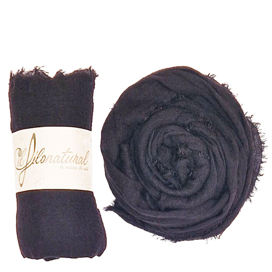 Scialle Foulard Pareo IlFiloNatural Lino e Viscosa Nero