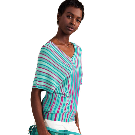 SURKANA - Pullover in maglia manica corta a pipistrello