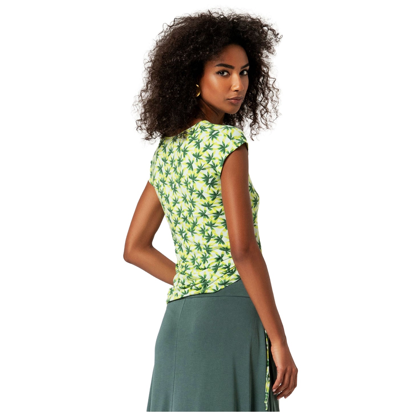 SURKANA T-shirt senza maniche con scollo a V Verde Chiaro