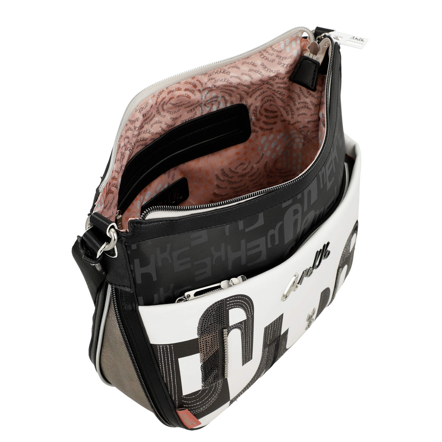 Borsa a Tracolla grande - Nature Sixties Black White