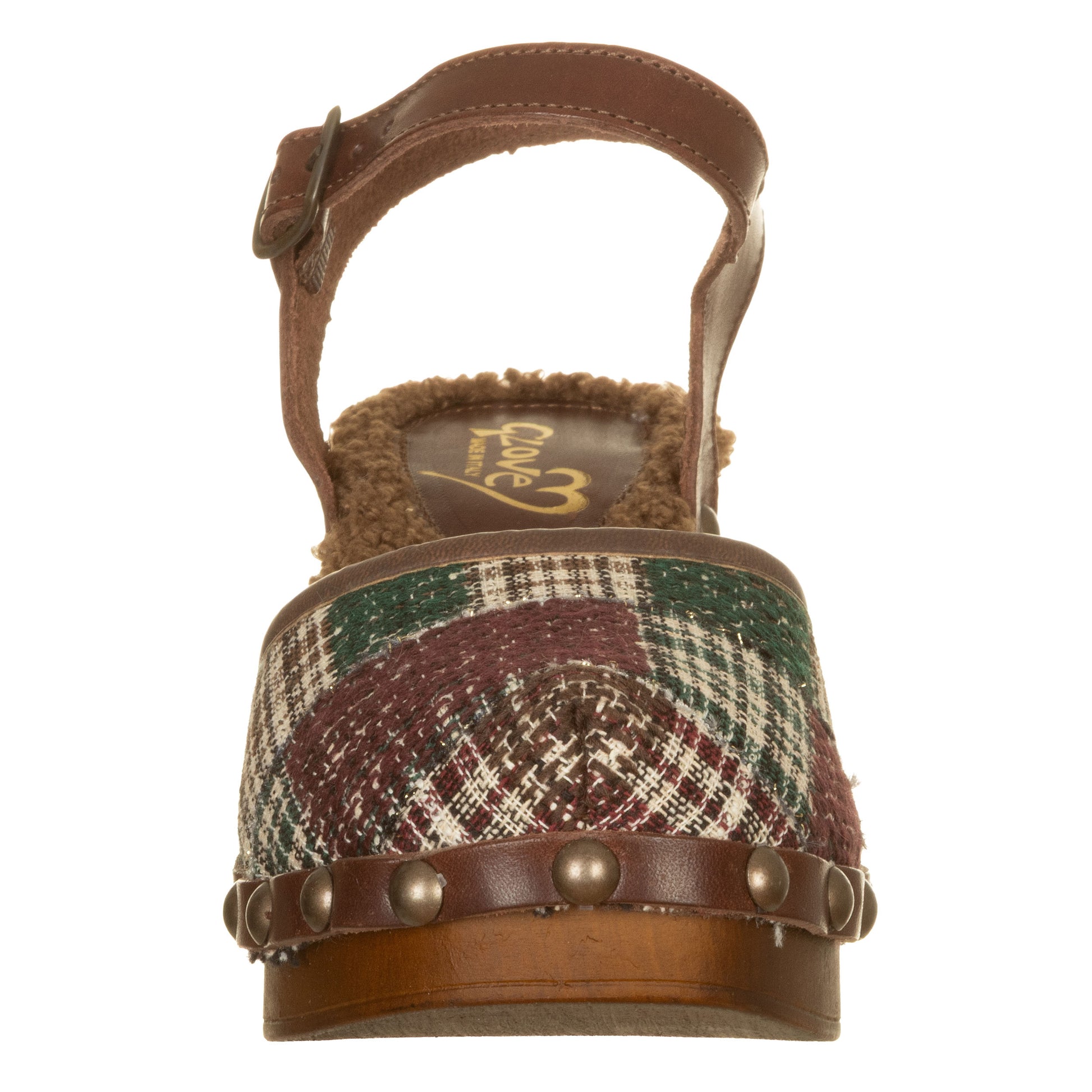 Sabot con tacco, tessuto scozzese-GLOVE-VIALESCARPE