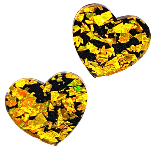 Orecchini lobo cuore glitter