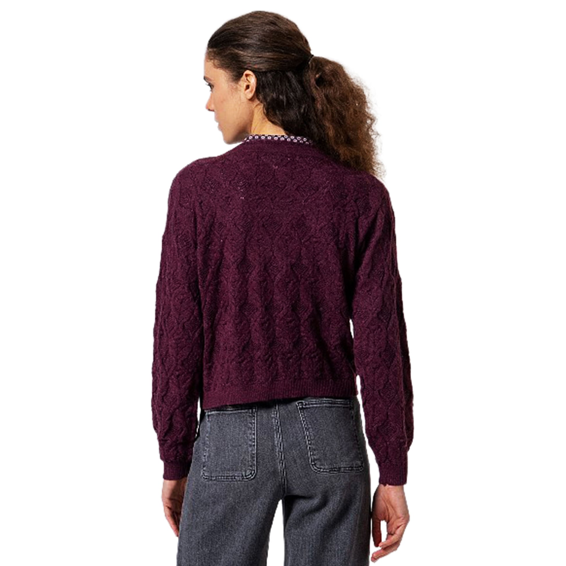 SURKANA - Cardigan in maglia con motivo a trecce-SURKANA-VIALESCARPE