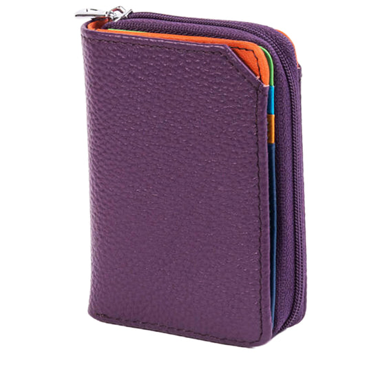 Portafoglio Piccolo Reuse Multicolor Portaspicci Zip Viola