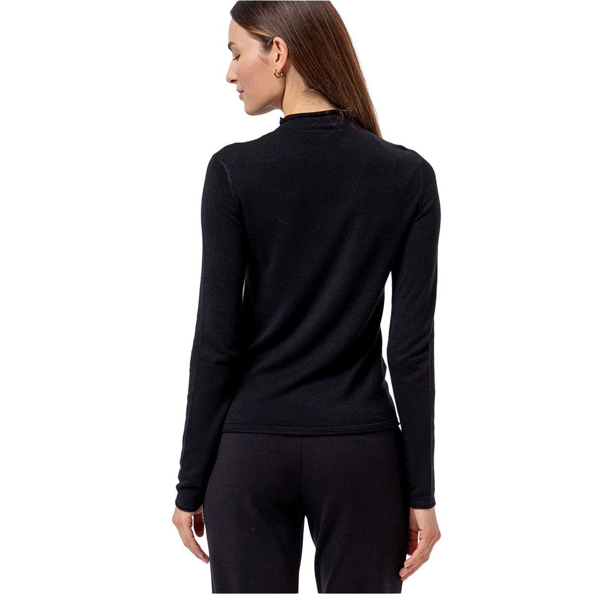 SURKANA Maglione Lupetto in Maglia Fine Nero