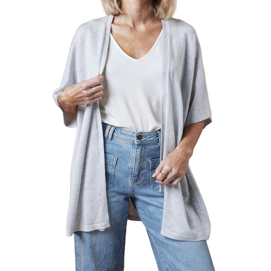 SURKANA Poncho Aperto Brillante Argento