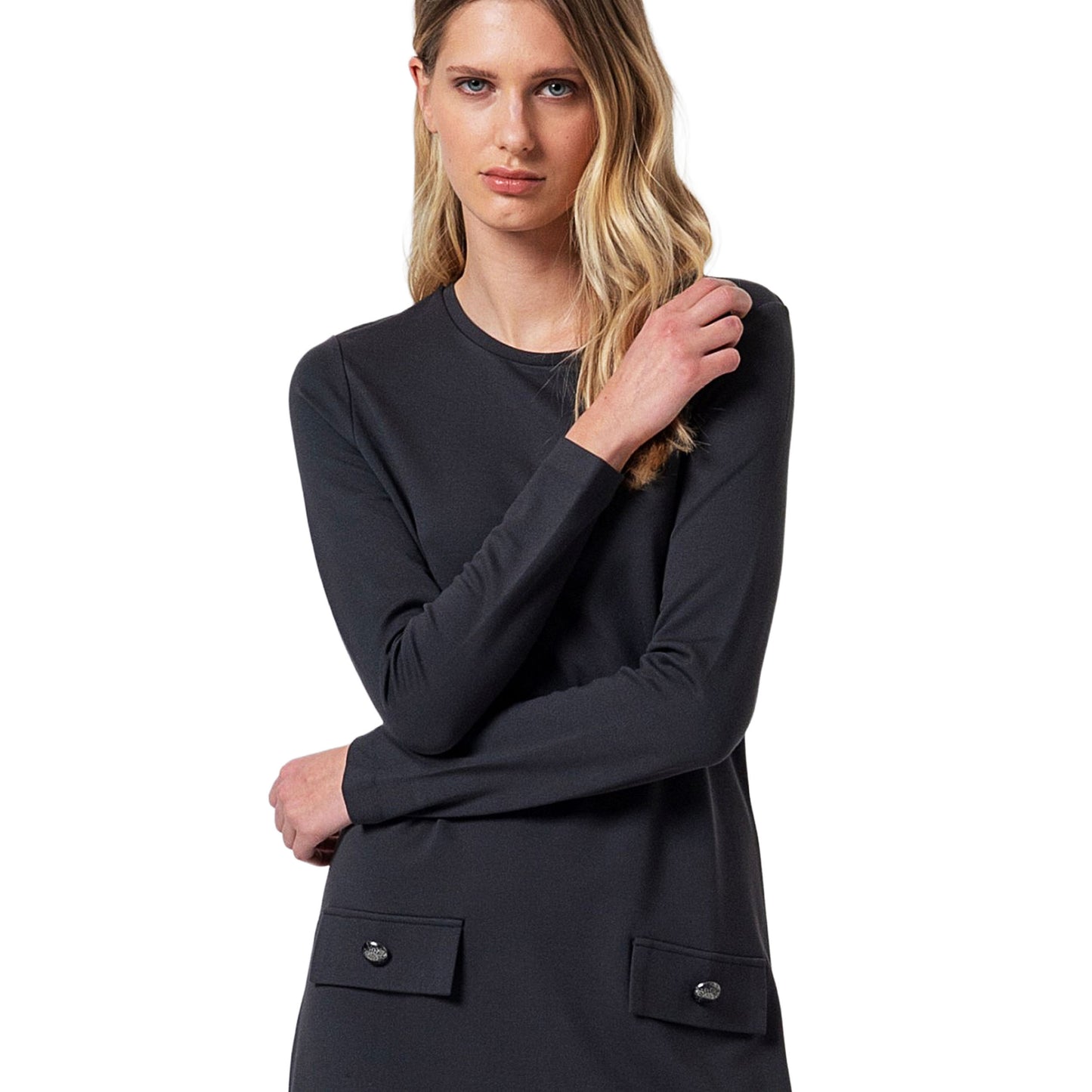 SURKANA - Abito corto dritto svasato Grigio scuro-SURKANA-VIALESCARPE