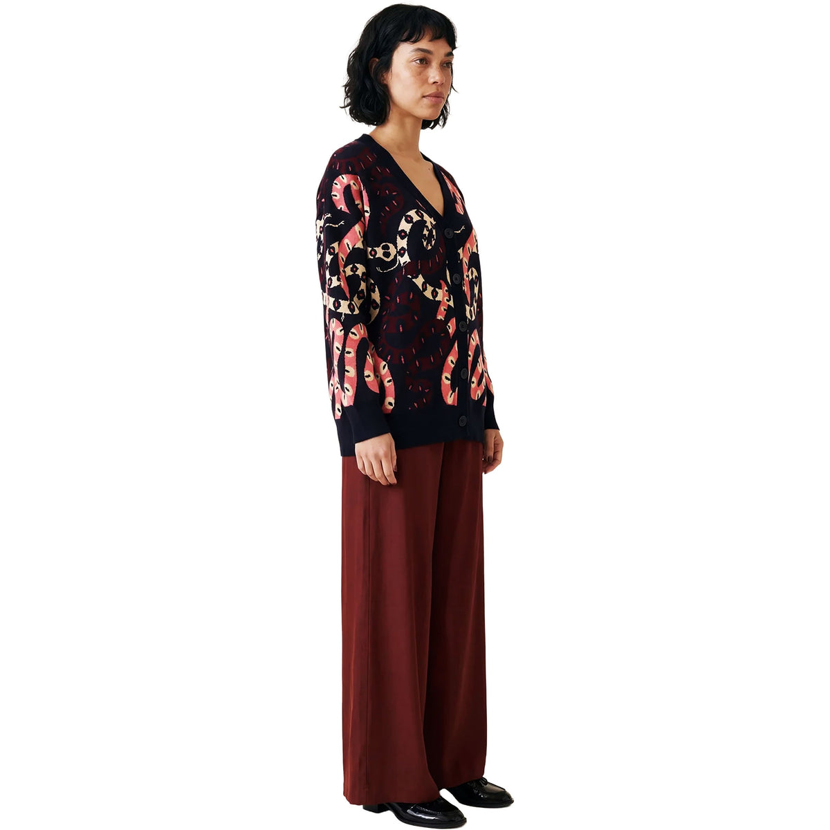 PEPALOVES Cardigan Rebeca Snakes Nero e Multicolor