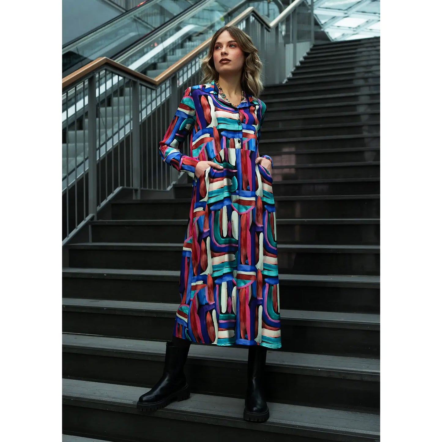 KARAKORUM Abito-Camicia Melissa Multicolor-KARAKORUM-VIALESCARPE