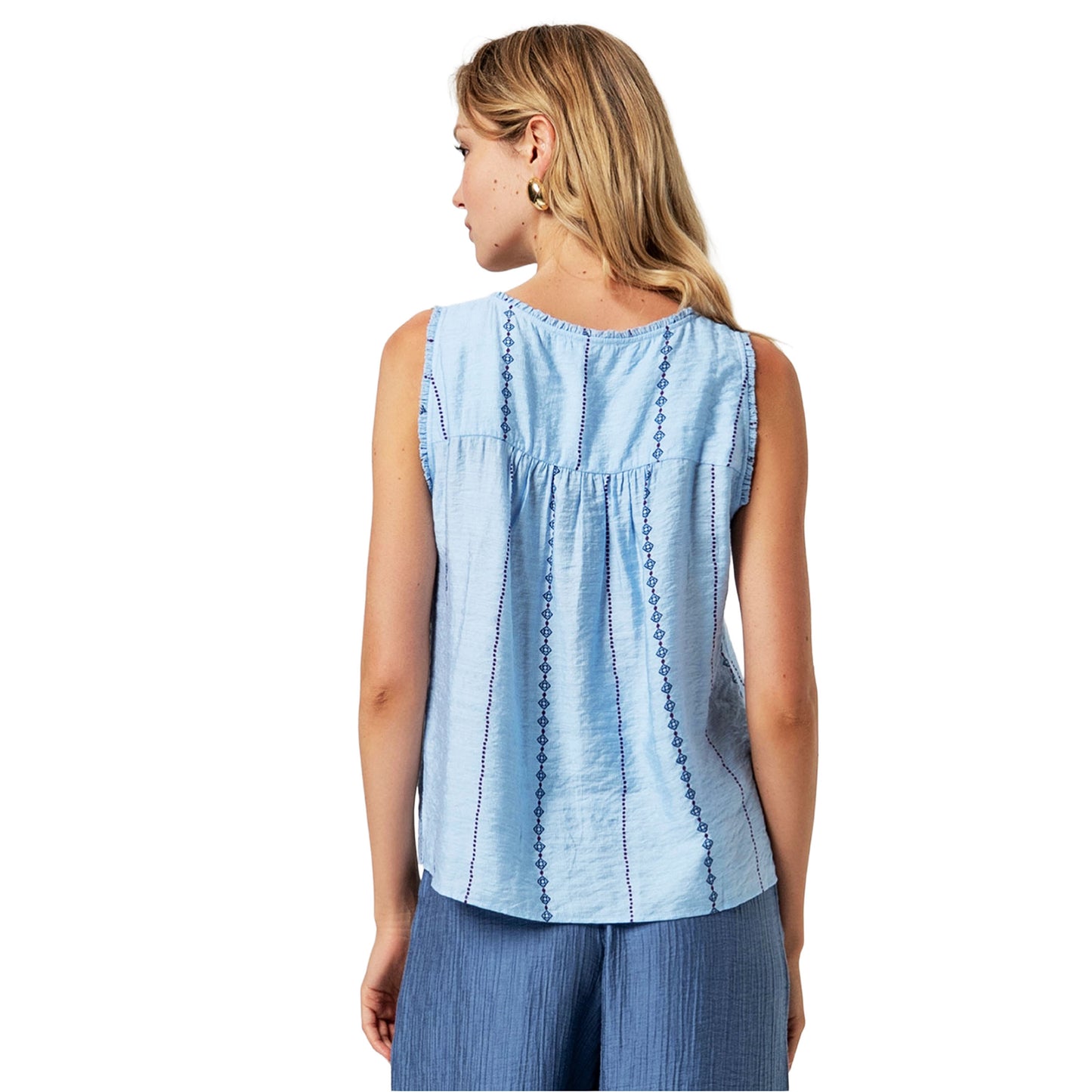 SURKANA Top a spalline con scollo a V Azzurro