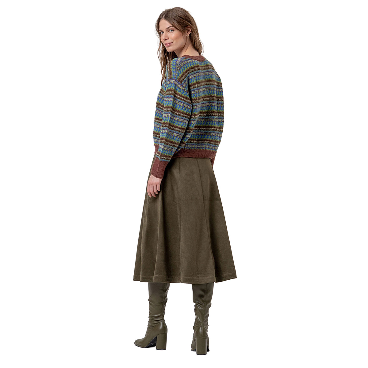 SURKANA Maglione Girocollo Jacquard Marrone-SURKANA-VIALESCARPE