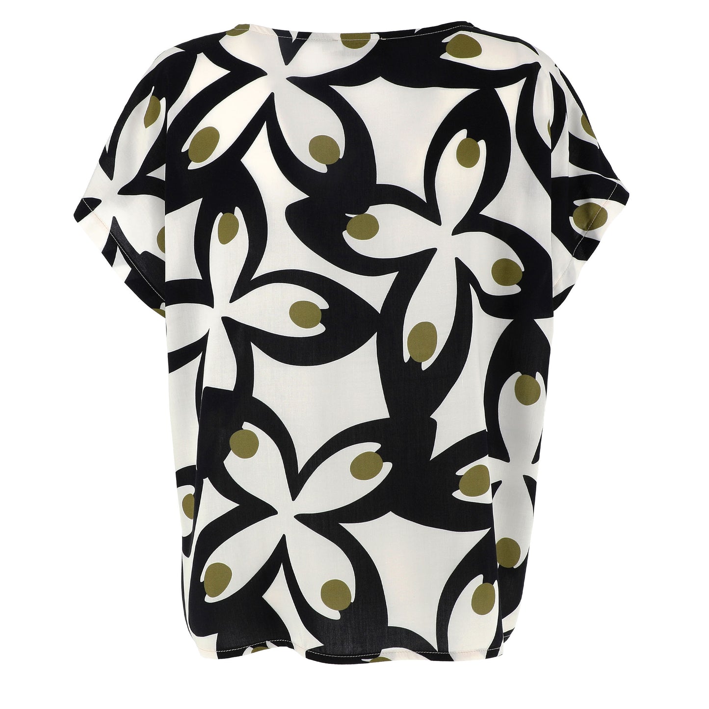 KARAKORUM Blusa FIAMMA Panna e Nero-KARAKORUM-VIALESCARPE