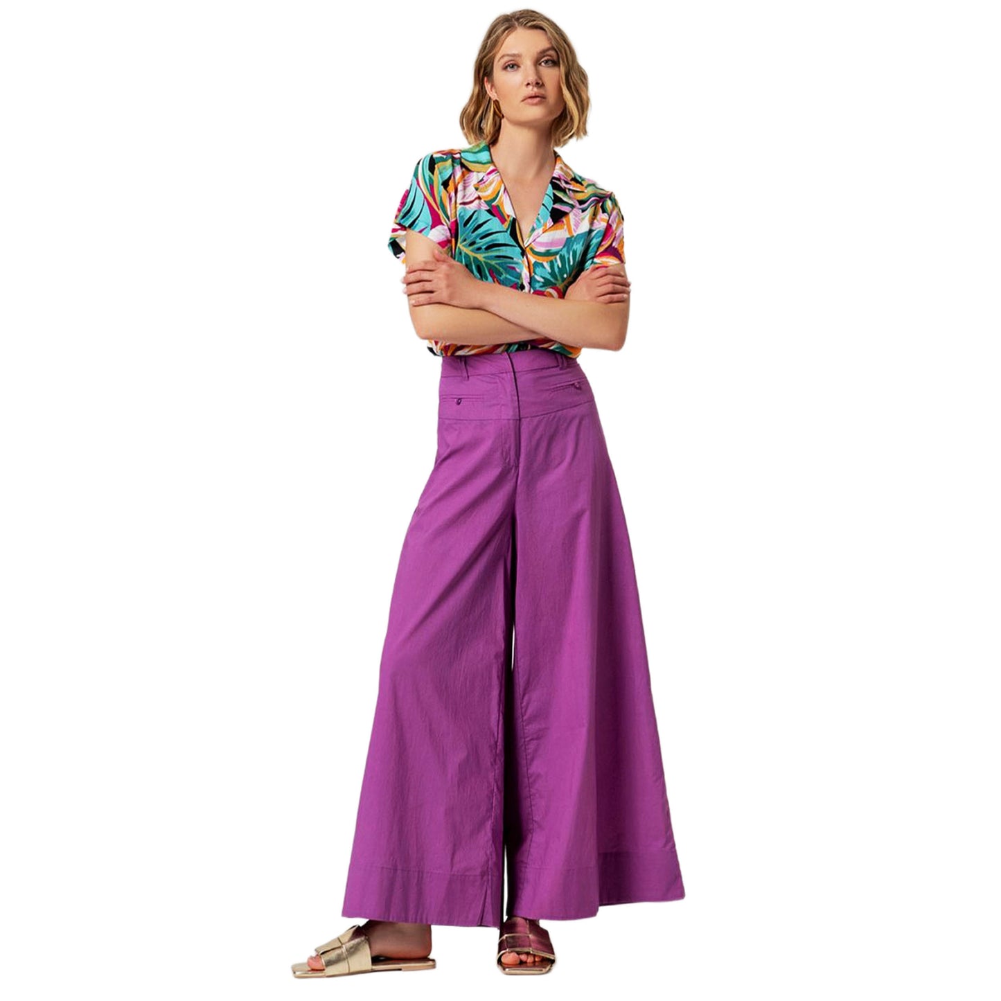 SURKANA Pantaloni larghi con canesù Porpora-SURKANA-VIALESCARPE