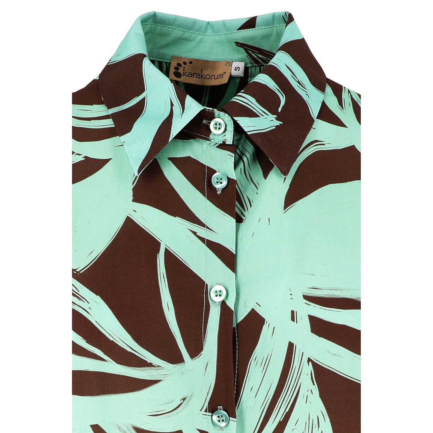 KARAKORUM Camicia ALICIA Menta e Marrone-KARAKORUM-VIALESCARPE