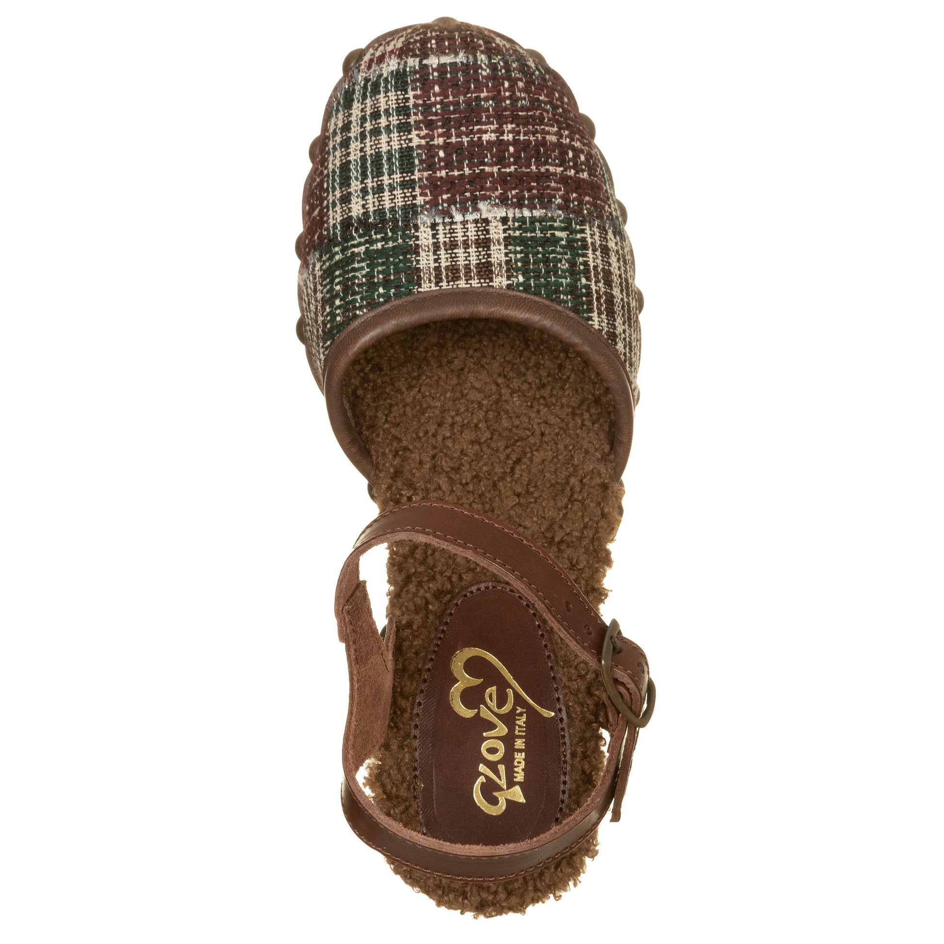 Sabot con tacco, tessuto scozzese-GLOVE-VIALESCARPE