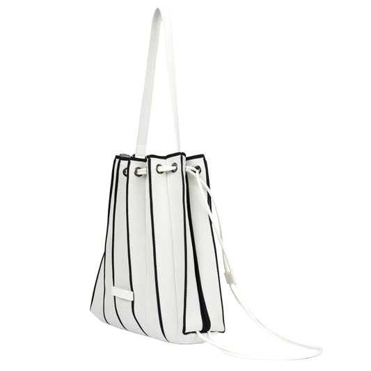 SURKANA Borsa zaino in maglia con pochette interna Bianco