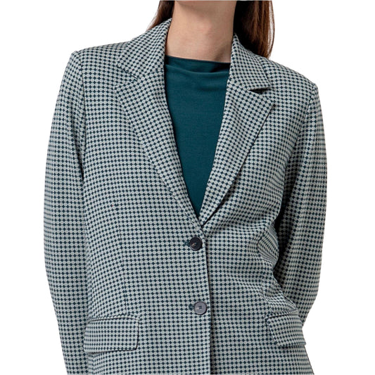 SURKANA Blazer Ampio con Stampa Geometrica Grigio-SURKANA-VIALESCARPE