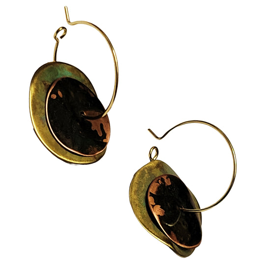 HOIKO Orecchini in rame e ottone Doppia Lamina 03