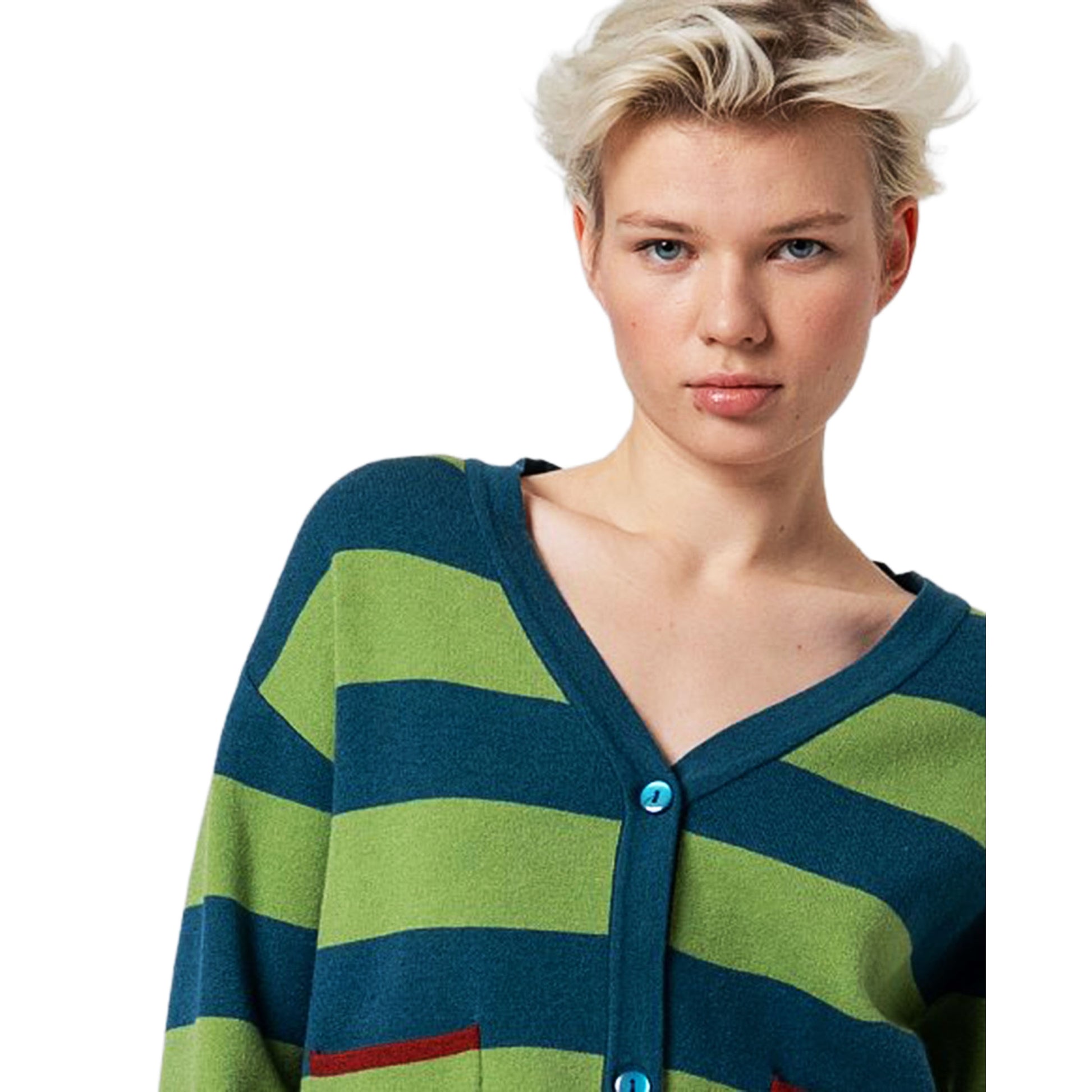 SURKANA - Cardigan corto a righe, con scollo a V-SURKANA-VIALESCARPE