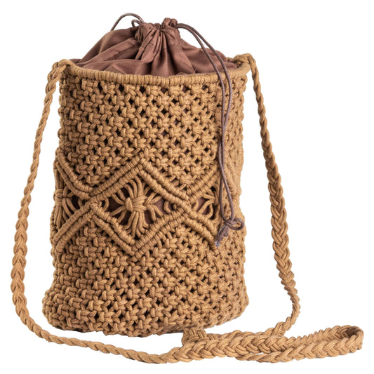 Borsa Secchiello Crochet Cotone Corda Bruciato