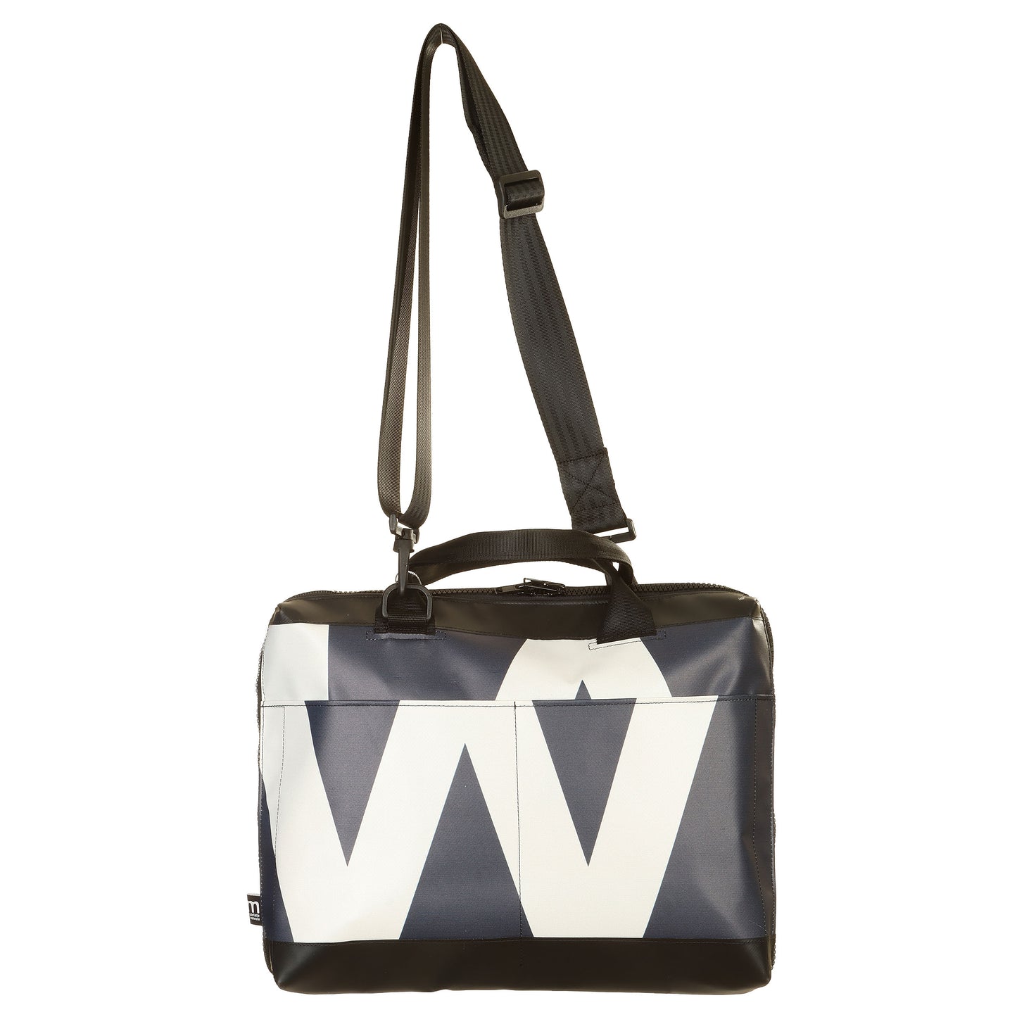 Borsa Office Slim Bianco-Blu-Nero