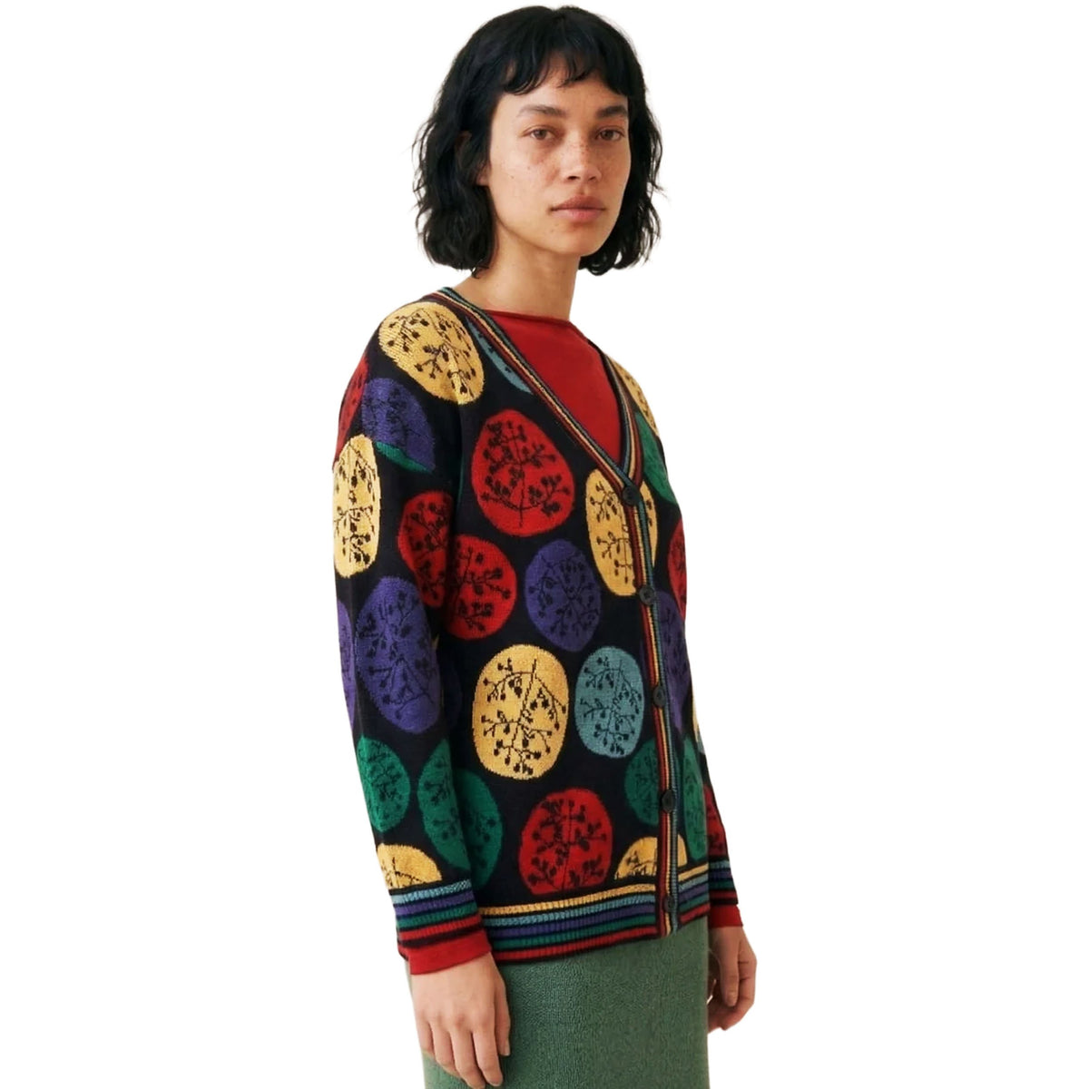 PEPALOVES Cardigan Rebeca Dots Nero Multicolor
