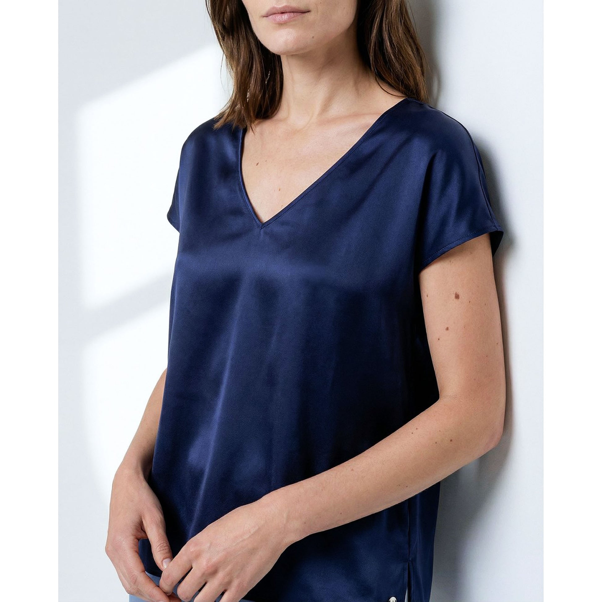 SURKANA Blusa con collo a V Blu-SURKANA-VIALESCARPE