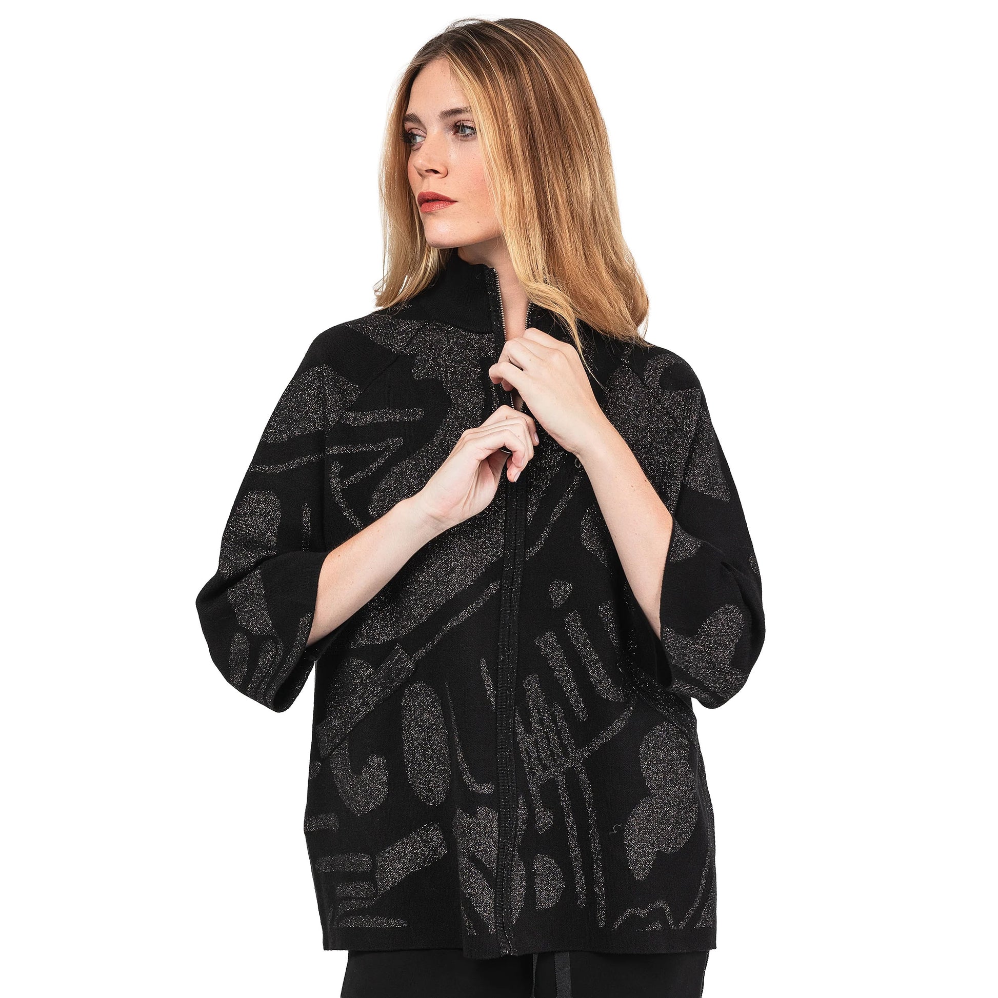 ANEKKE - Cardigan nero e argento-ANEKKE-VIALESCARPE