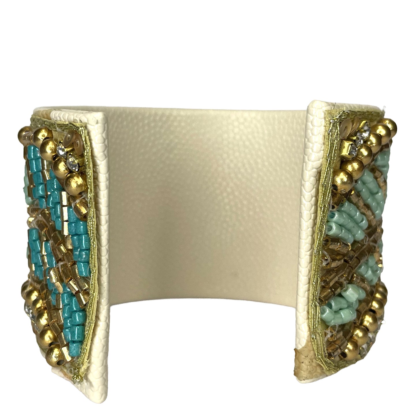 SURKANA Bracciale rigido verde smeraldo e oro con cristalli