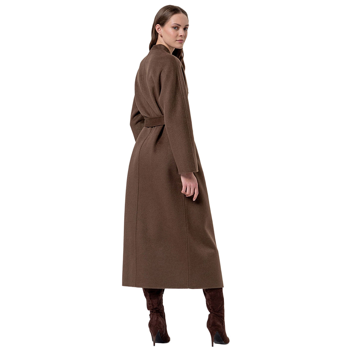 SURKANA Cappotto lungo incrociato Tabacco