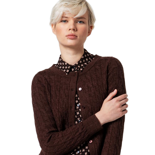 SURKANA - Cardigan corto e aderente con trecce-SURKANA-VIALESCARPE