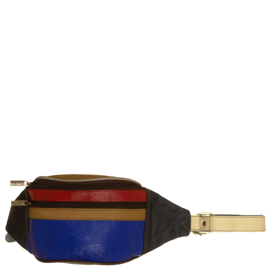 SORUKA Marsupio MOON liscio 047900L Bluette, Rosso, Tortora