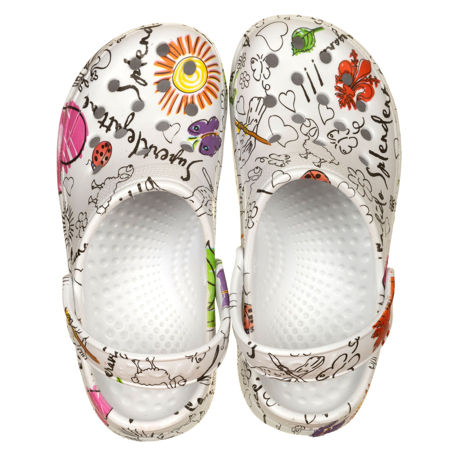 WOZ? Sabot Cheese Donna Bianco con Scritte multicolor-WOZ?-VIALESCARPE