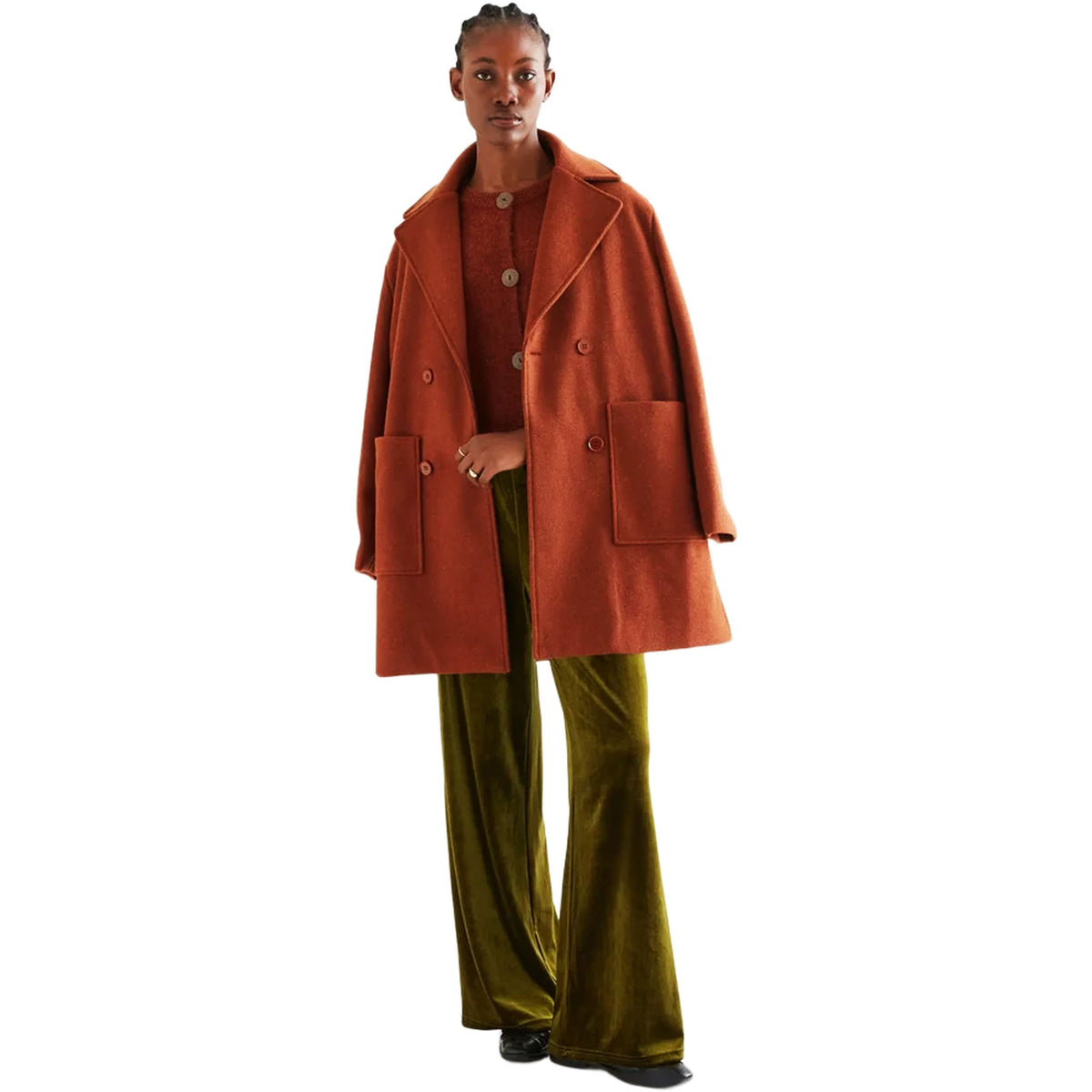COMPAÑÍA FANTÁSTICA Cardigan in maglia di misto lana Ruggine