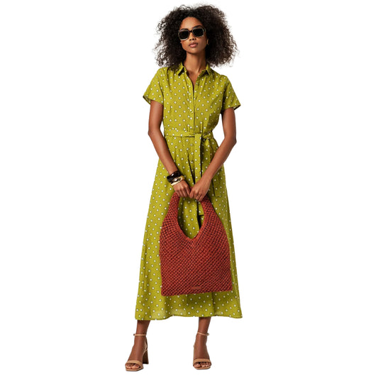 SURKANA Vestito camicia a maniche corte Verde