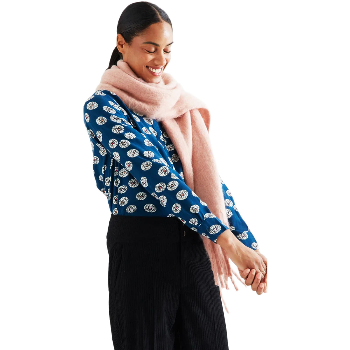 COMPAÑÍA FANTÁSTICA Camicia blu con stampa Carthamus