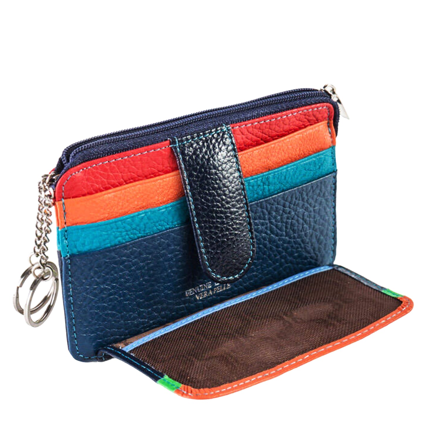 Portatessere Portaspicci Reuse Multicolor Blu in Pelle