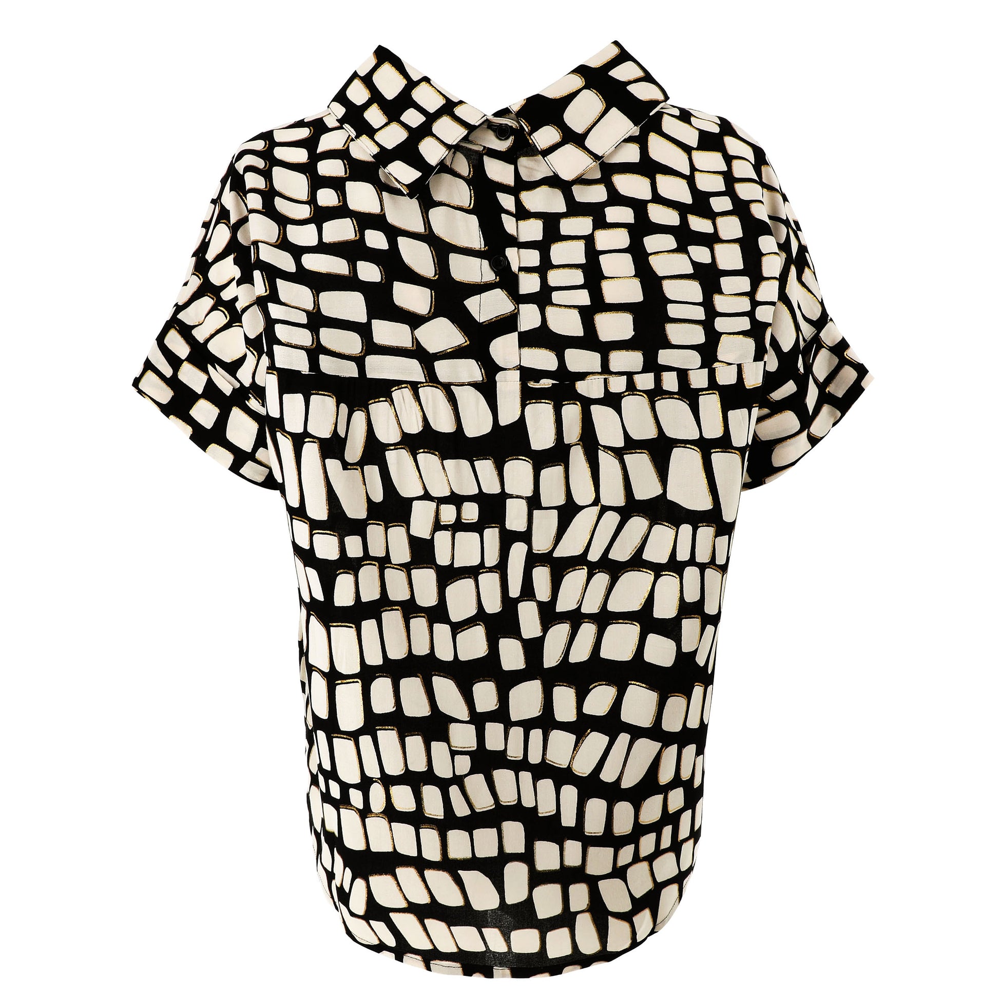 KARAKORUM Camicia PRECIOUS Ecru e Nero-KARAKORUM-VIALESCARPE