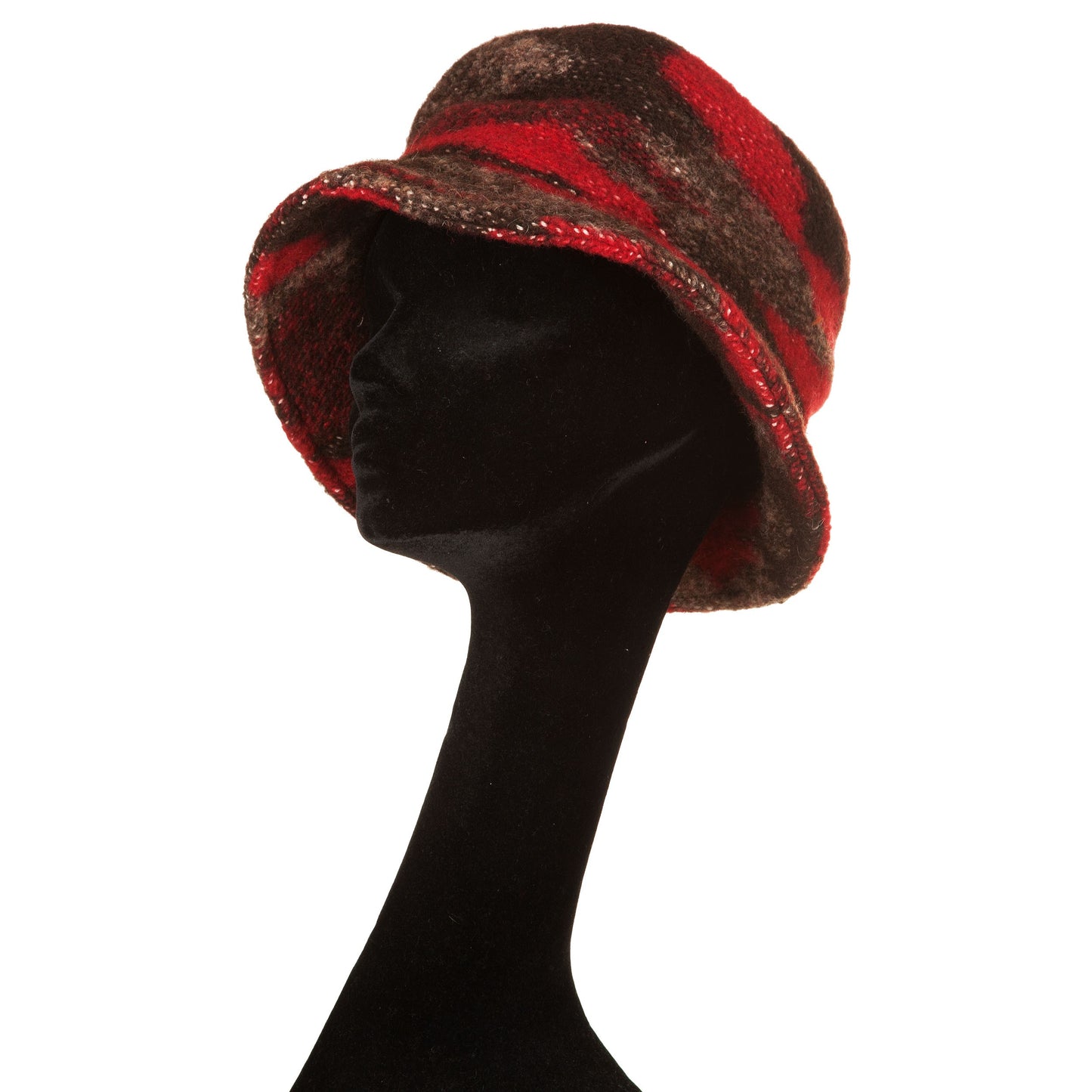 Cappello tartan rosso e grigio